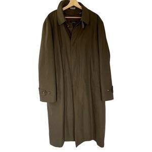 Lauren Ralph Lauren chocolate brown trench coat removable liner men's 44L long
